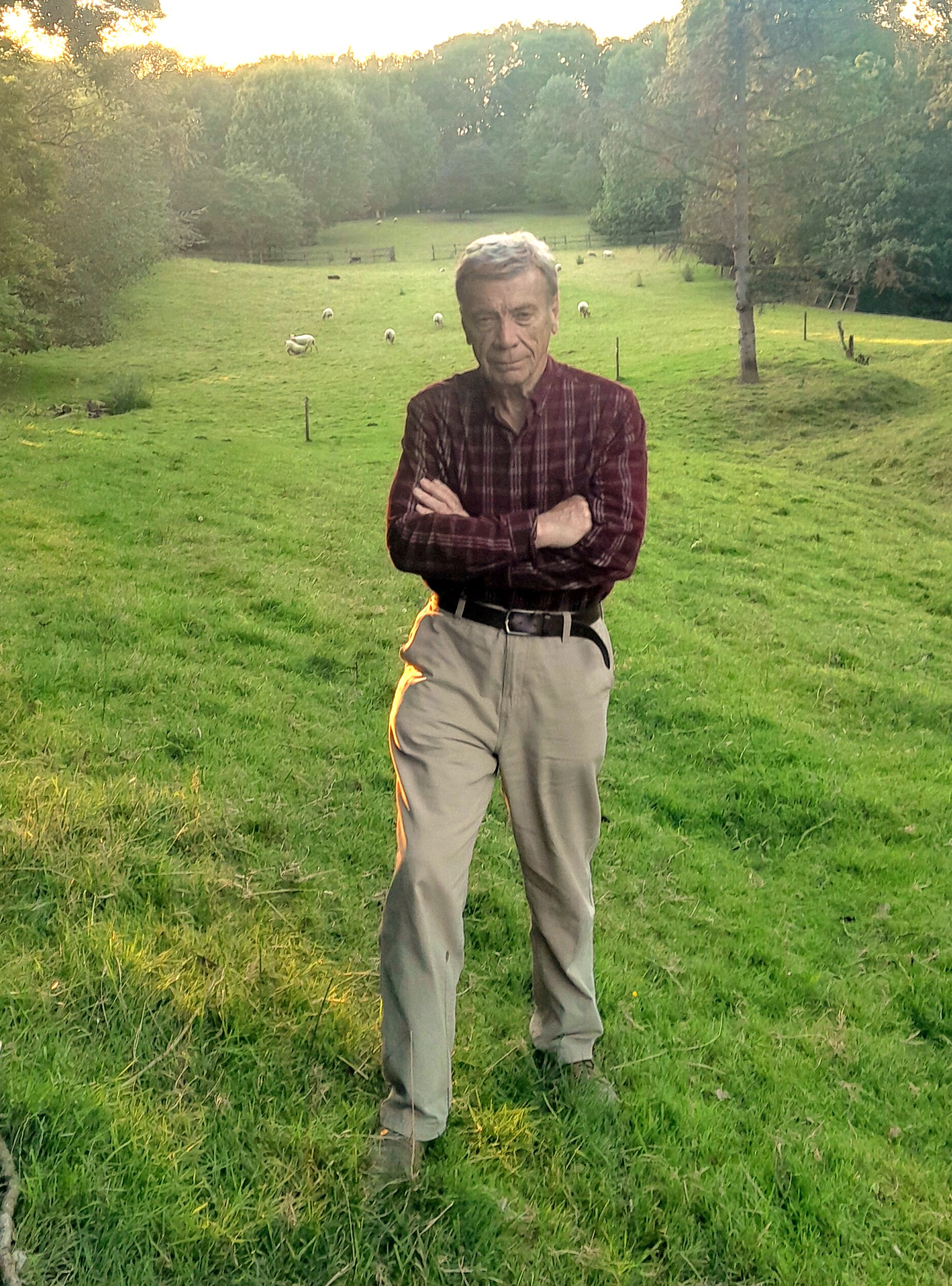 Cllr Andrew Eade next to the landscape around Lilleshall affected by the proposed solar farm